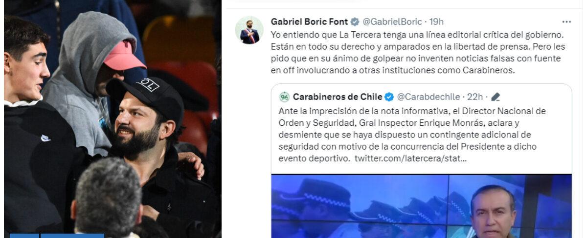 Vallejo defiende tuit de Boric contra medio donde acusó "noticias falsas" tras asistir a partido