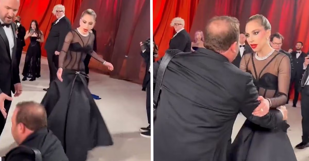 Lady Gaga ayudó a fotógrafo tras caerse en la alfombra roja en los Oscar: “Da clases de humildad”