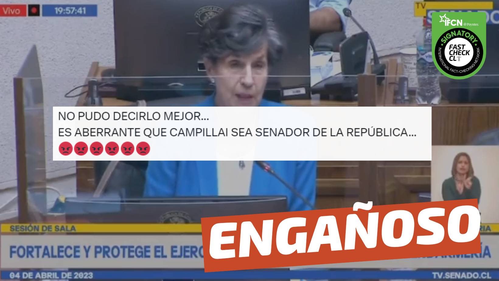 "Es aberrante que exista una senadora Campillai": #Engañoso