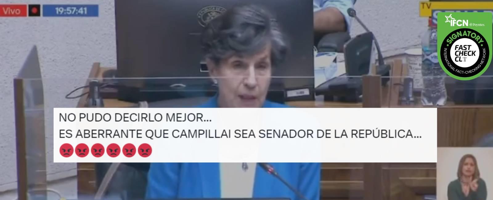 "Es aberrante que exista una senadora Campillai": #Engañoso