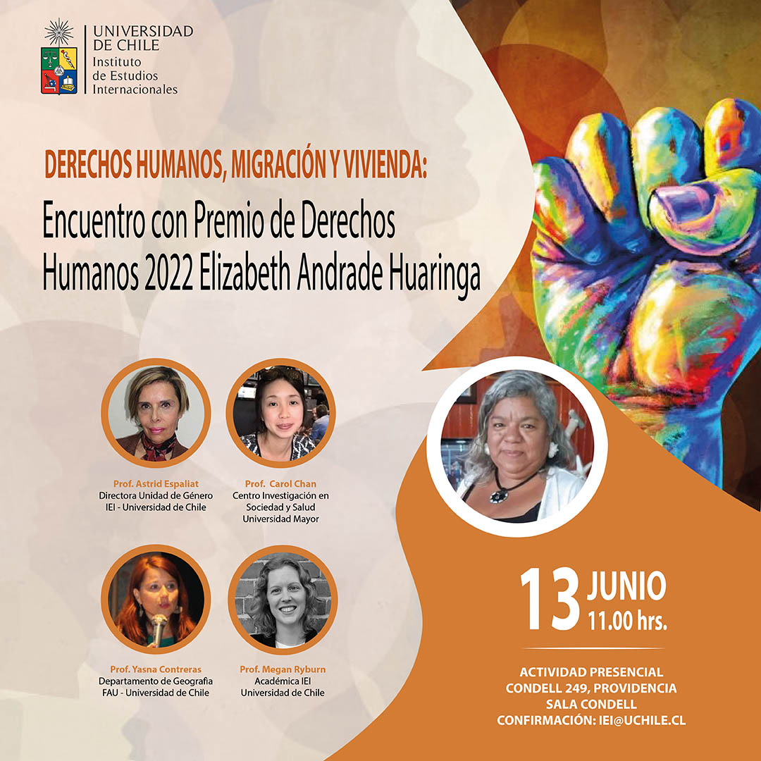 Derechos Humanos, migración y vivienda: encuentro con Premio de DD.HH. 2022, Elizabeth Andrade Huaringa