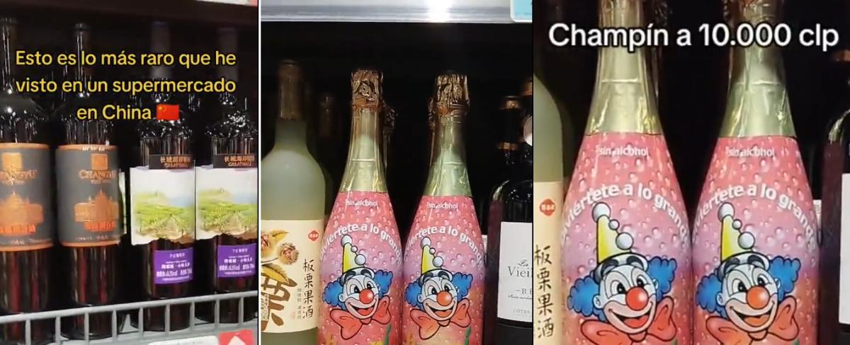 "A 10 lucas": Chilena se viraliza al hallar ’Champín’ entre vinos exclusivos de supermercado en China