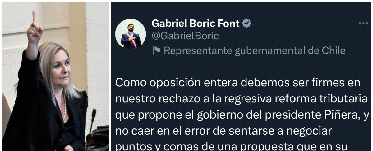 Jiles responde cuestionamientos recordando viejos tuits de Boric contra Reforma Tributaria de Piñera