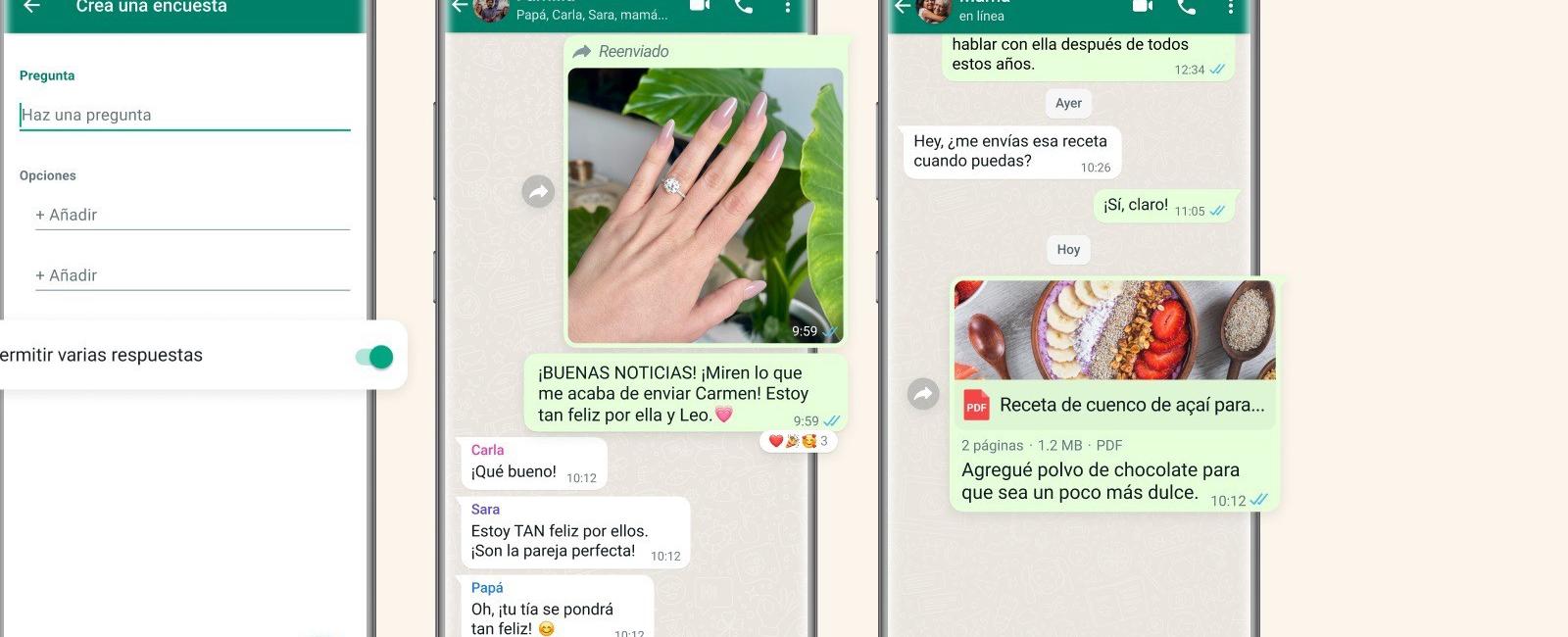 WhatsApp añade novedades en las encuestas y para compartir archivos