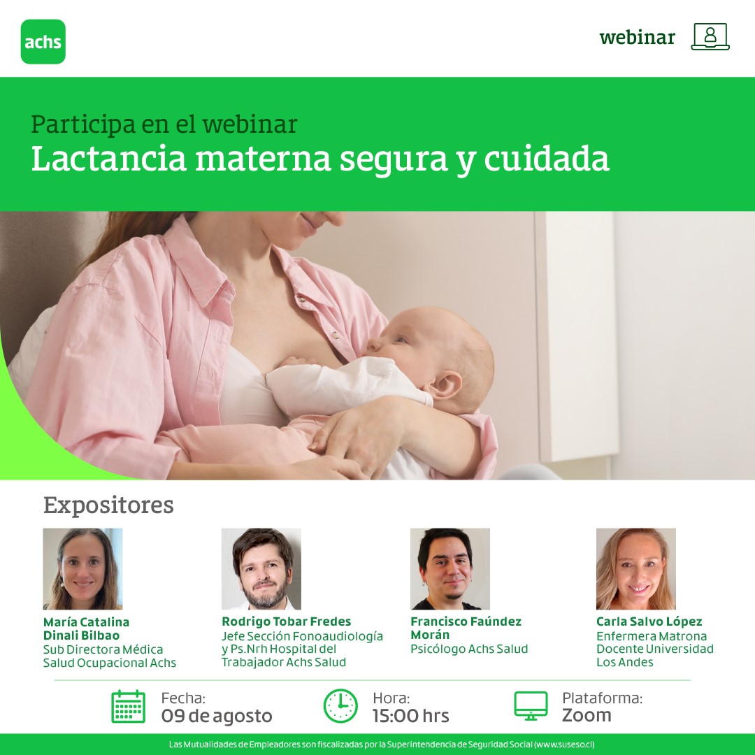 La Achs releva importancia de la lactancia materna en el cuidado de la salud mental de mujeres perinatales