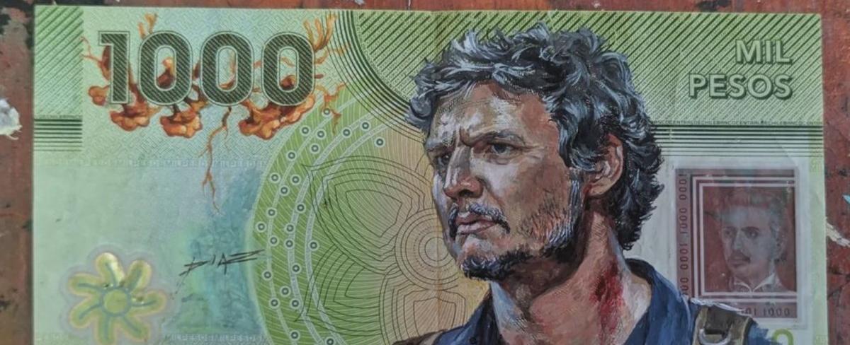La 'luca' Pedro Pascal: artista argentino creó billete de $1.000 con el actor