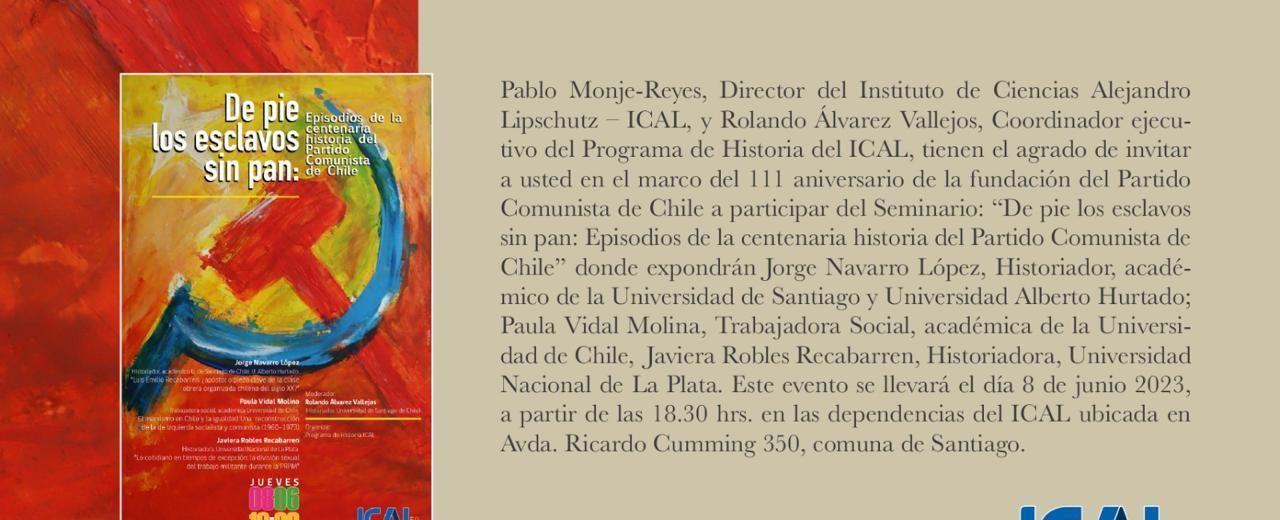 Online vea el seminario a 111 años de la fundación del partido comunista de chile