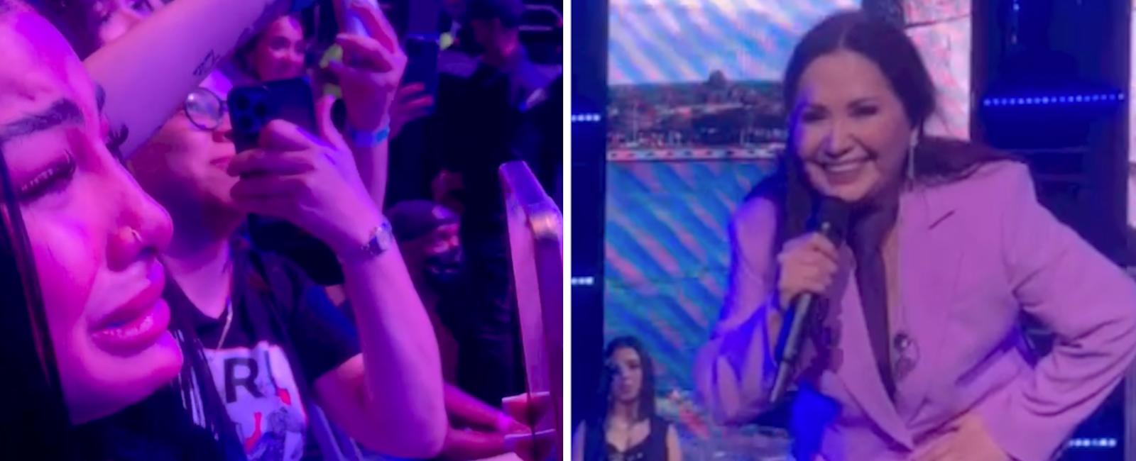 Yailin llora desconsolada al ver que Ana Gabriel la reconoció en uno de sus conciertos