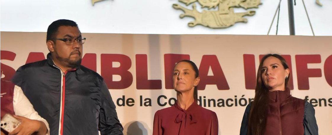 Esmeralda Vallejo y Ernesto Santillán reciben a Claudia Sheinbaum con evento de 20 mil personas en Ecatepec