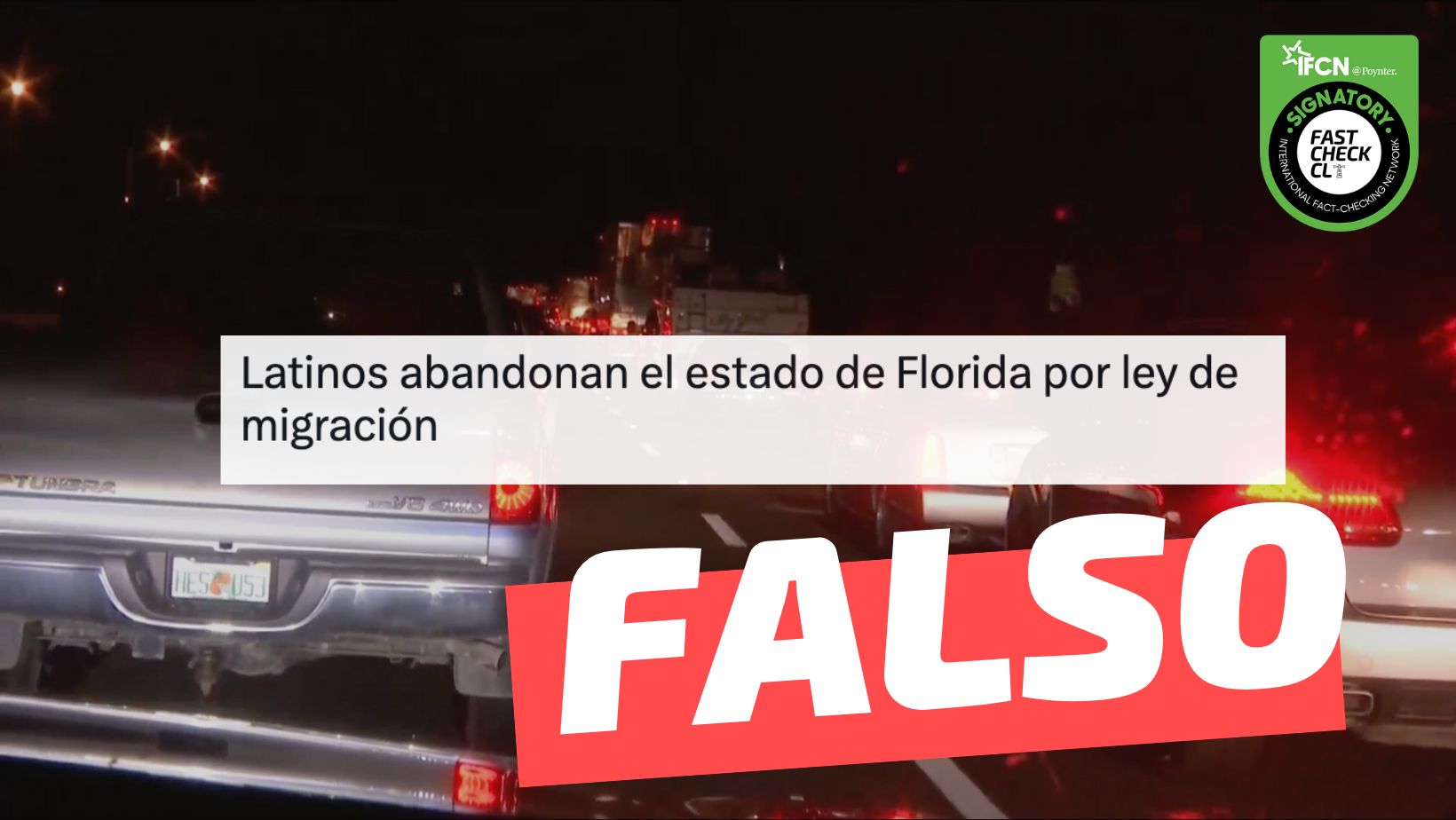 (Video) “Latinos abandonan el estado de Florida por ‘ley de migración’”: #Falso