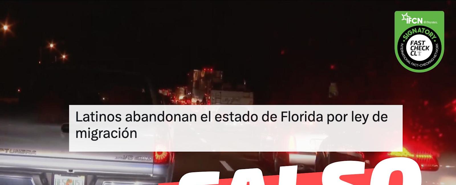 (Video) “Latinos abandonan el estado de Florida por ‘ley de migración’”: #Falso