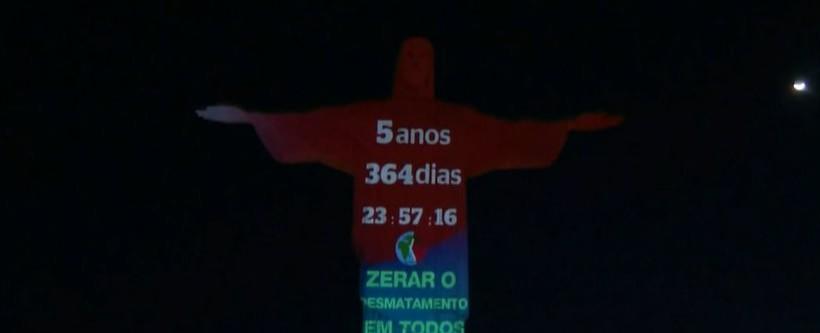 El Cristo Redentor de Río proyecta el "Reloj Climático" y avisa: faltan menos de seis años para detener el calentamiento global
