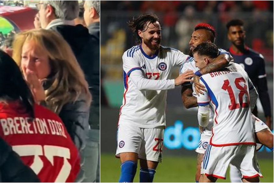 La emoción de la madre de Ben Brereton tras su triplete en la goleada de la Roja - La Tercera