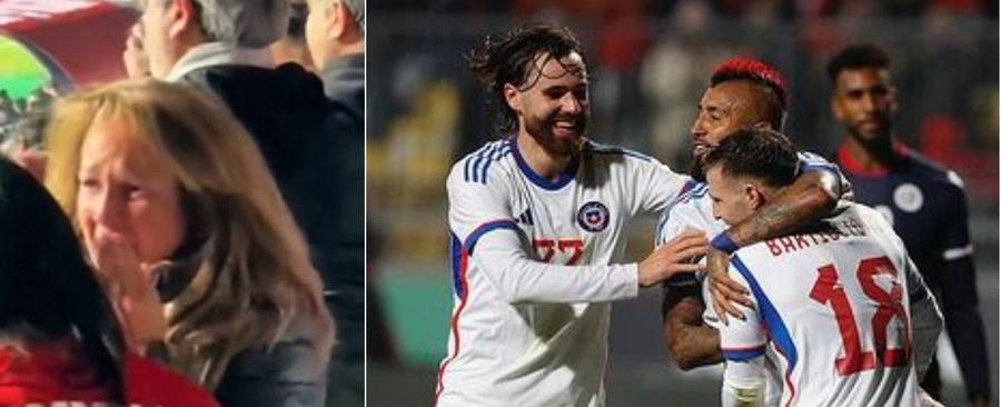 La emoción de la madre de Ben Brereton tras su triplete en la goleada de la Roja - La Tercera