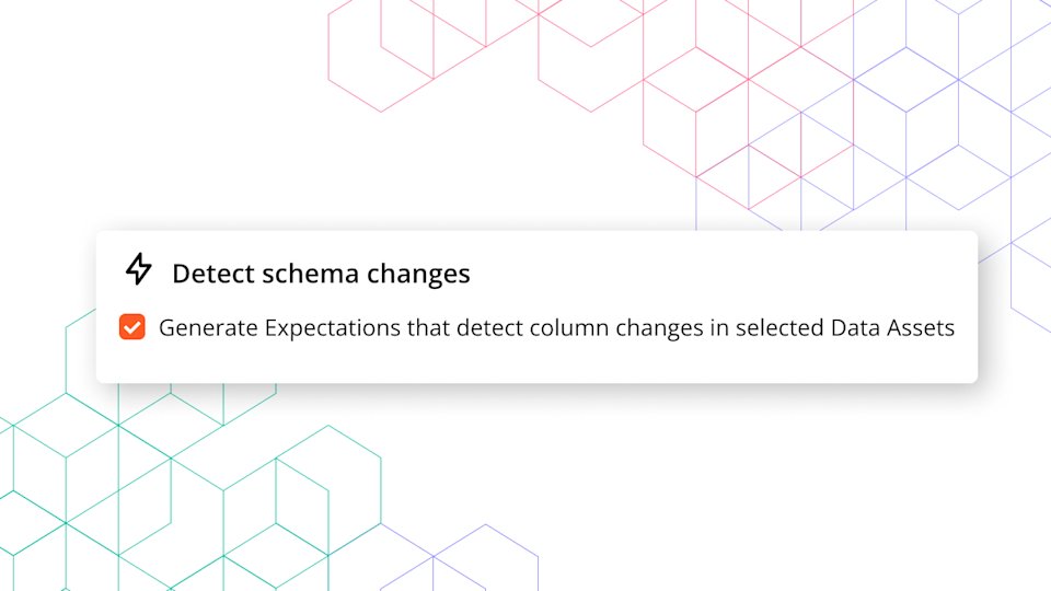 A screenshot of the "Detect schema changes" option in GX Cloud