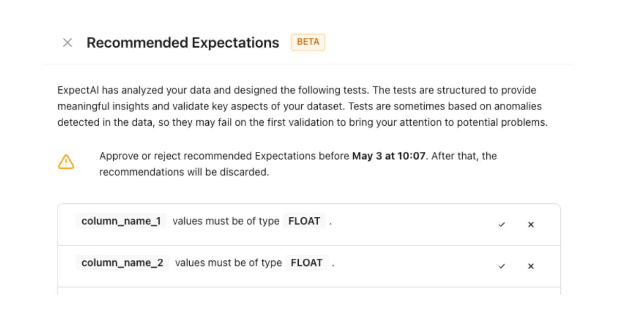 Recommended Expectations