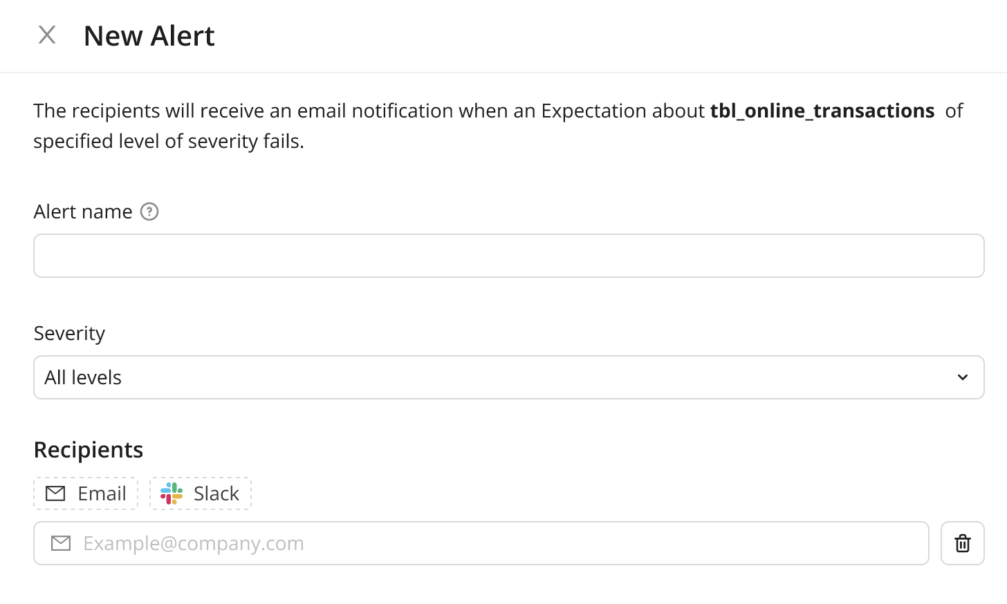 Email Alert Configuration