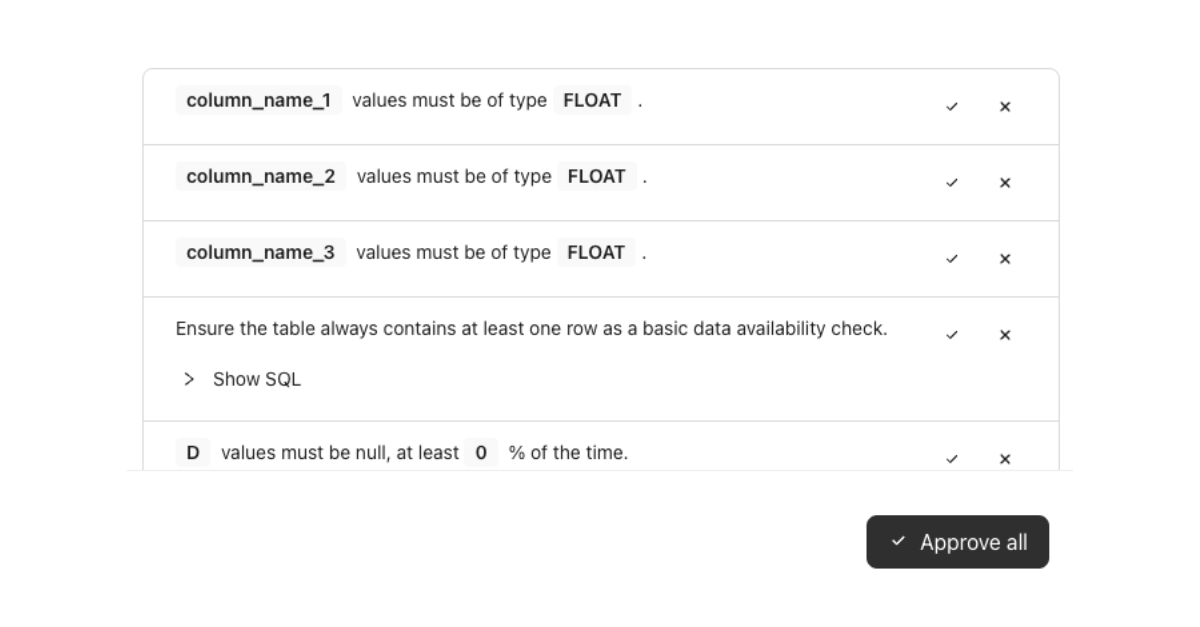 Recommended Expectations approval