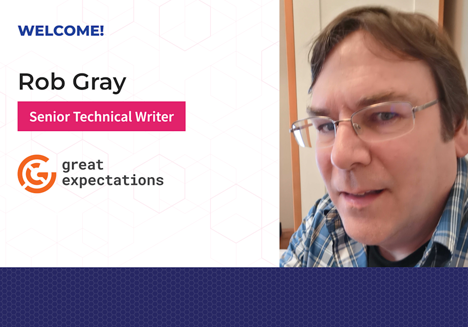 Welcome card with Rob Gray's headshot, title, and the GX logo