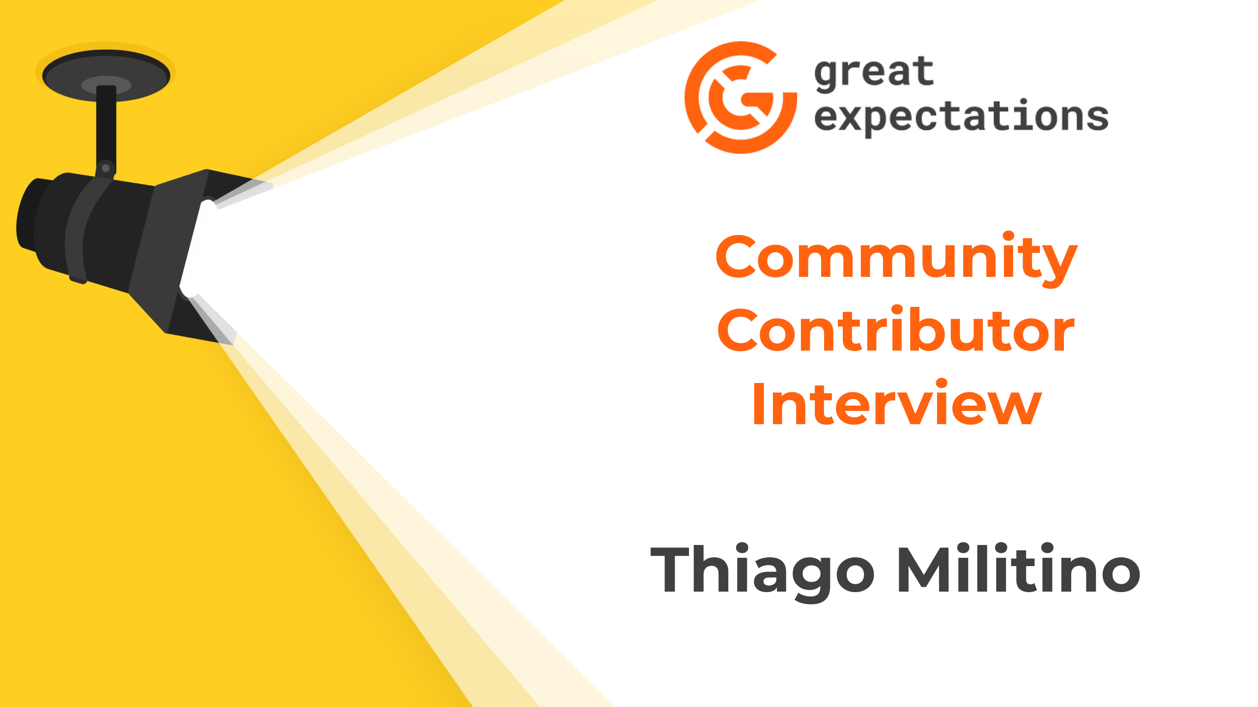 Community contributor interview cover card for Thiago Militino