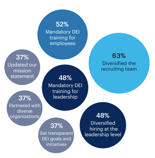 Has your organization launched any of the following initiatives to improve DEI? 