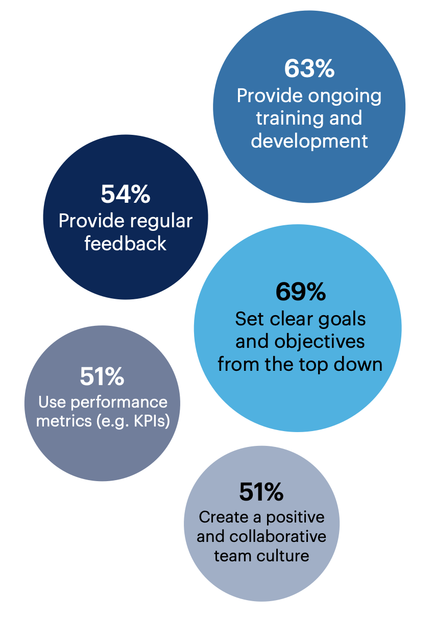 What strategies do you use to improve the performance of the engineering team? Select all that apply.