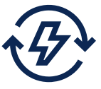 Lightning energy arrow circle icon