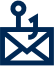 Letter with hook mail card icon