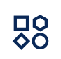 Polygons form shape circle square icon