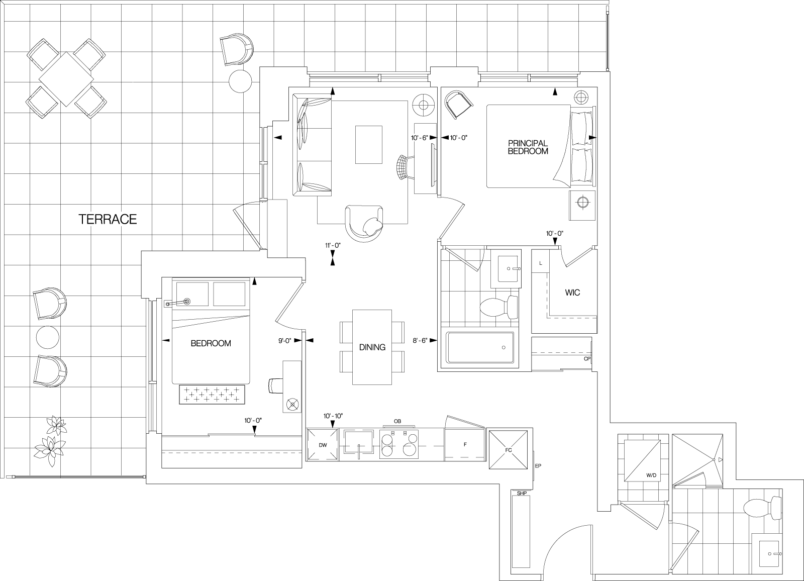 Westerly 2 Suite 306 (2DT) Floorplan
