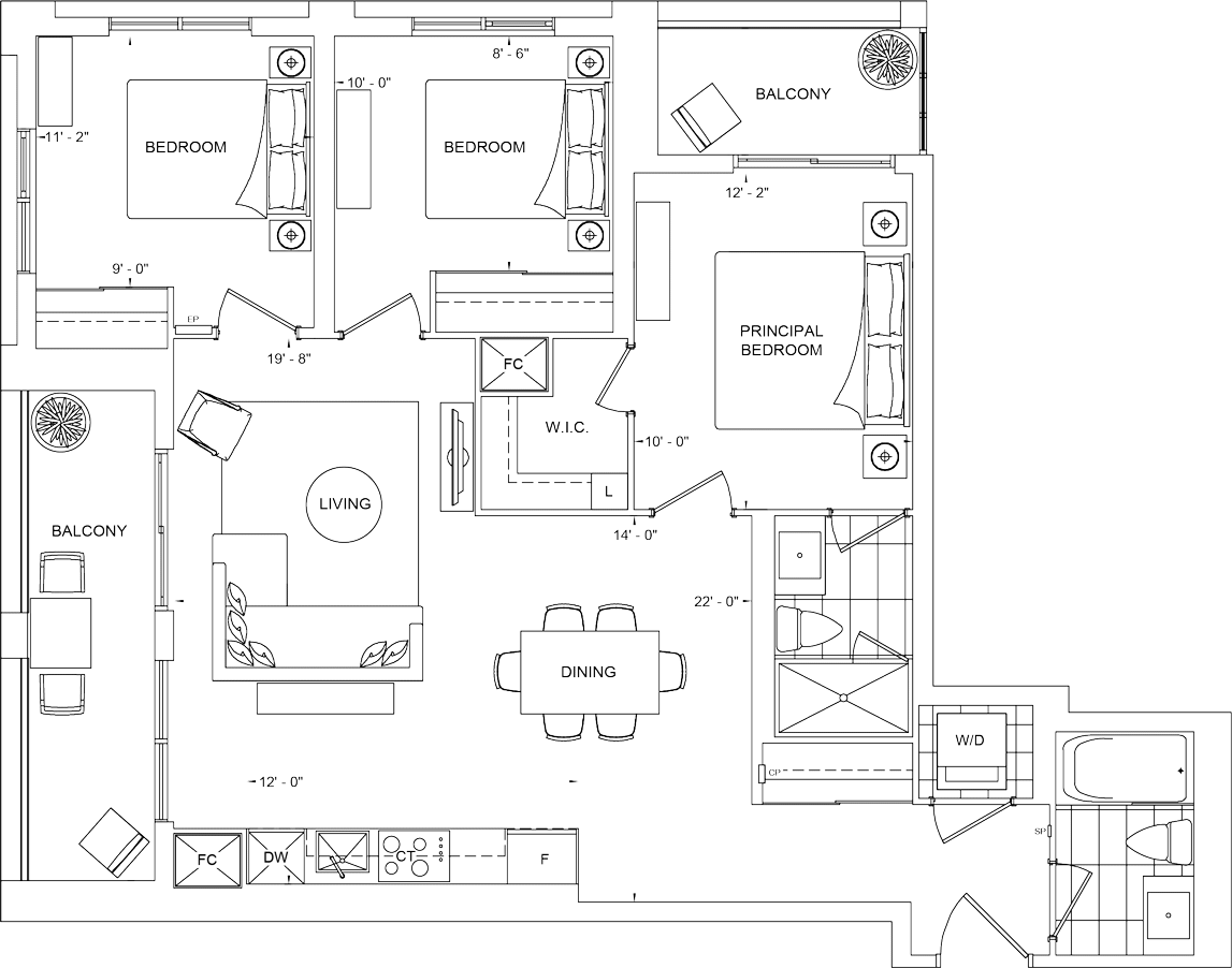 The Dupont Condo Suite 3A Floorplan