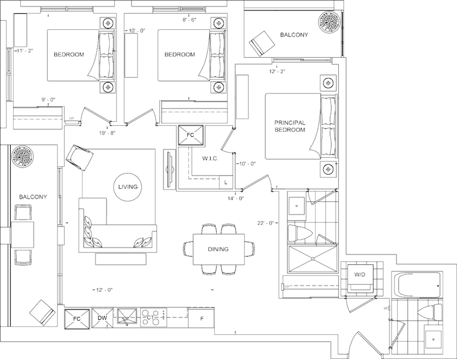 The Dupont Condo Suite 3A Floorplan