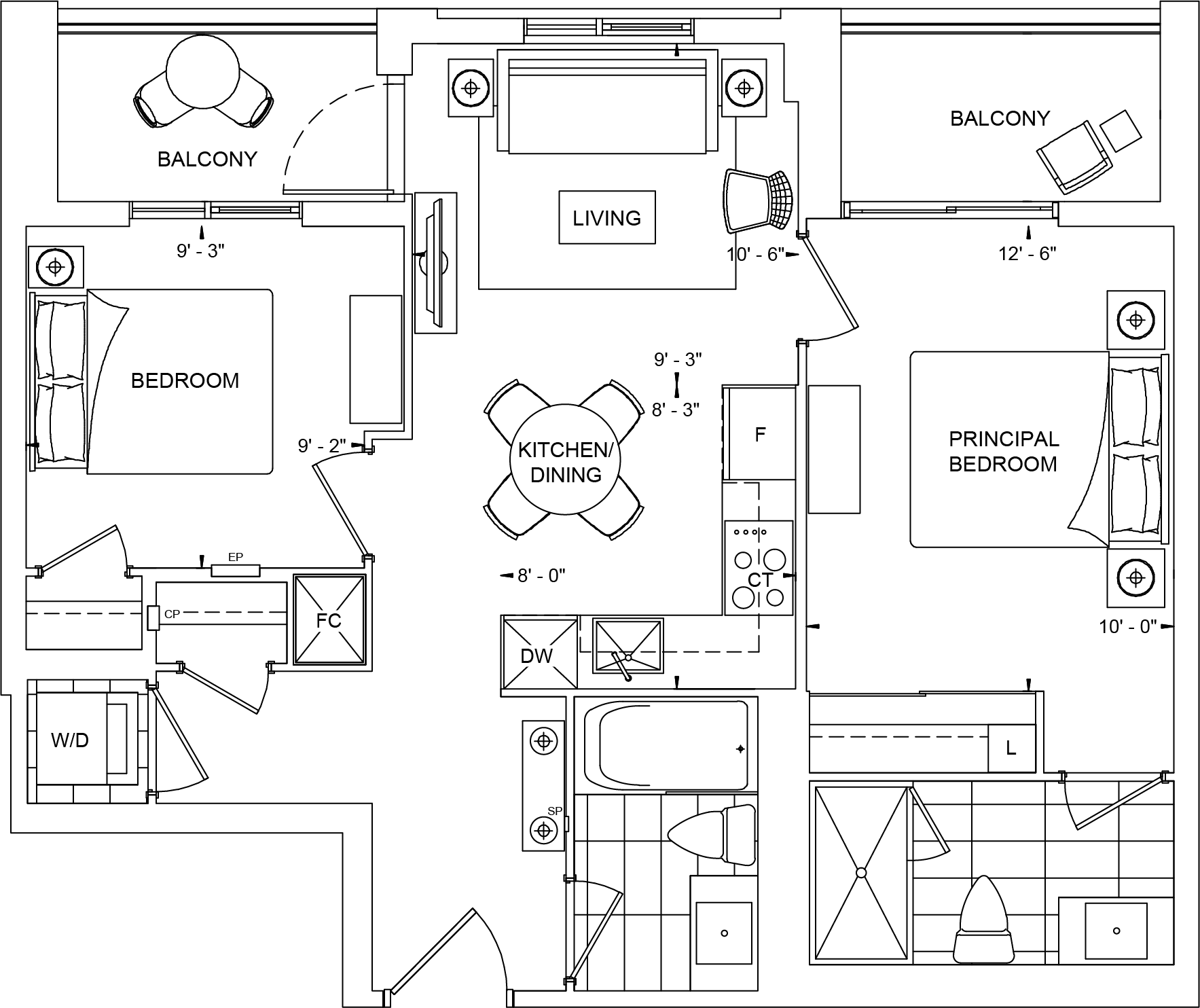 The Dupont Condo Suite 2C Floorplan