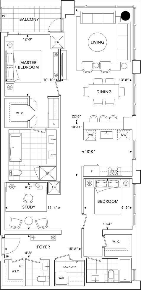 The Well Signature Suite 503 Floorplan