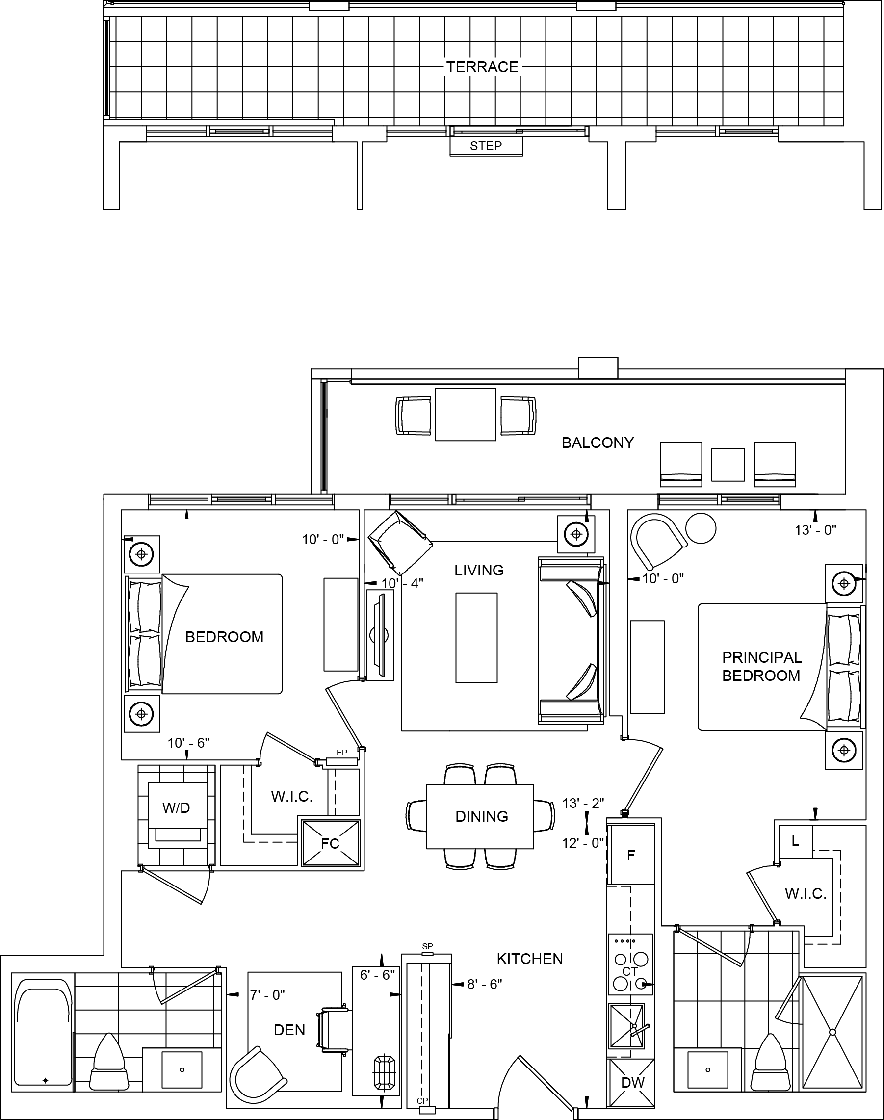 The Dupont Condo Suite 2L+DT Floorplan