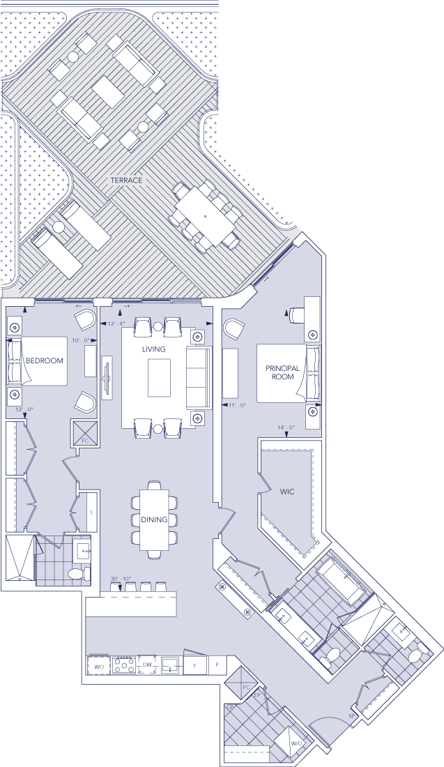 Aqualuna Condo Suite 2TT Floorplan