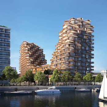 Overview of the Aqualuna Condo Building