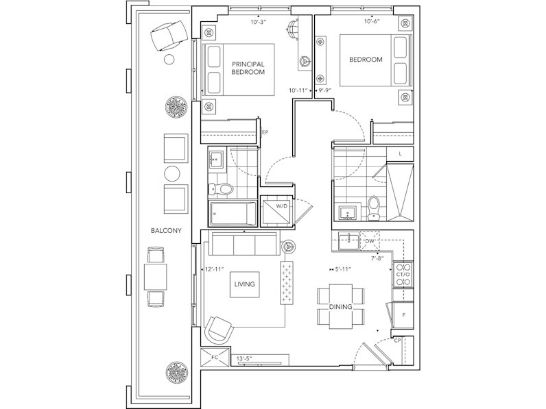6080 Yonge Suite 2L1 Floorplan
