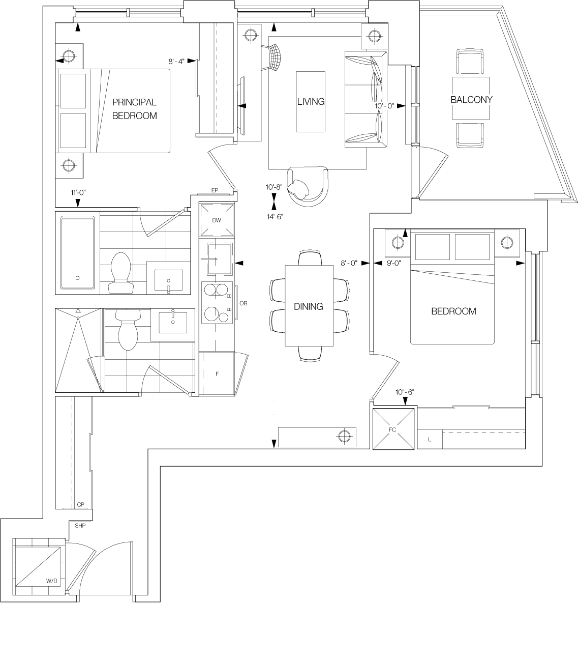 Westerly 2 2B Floorplan