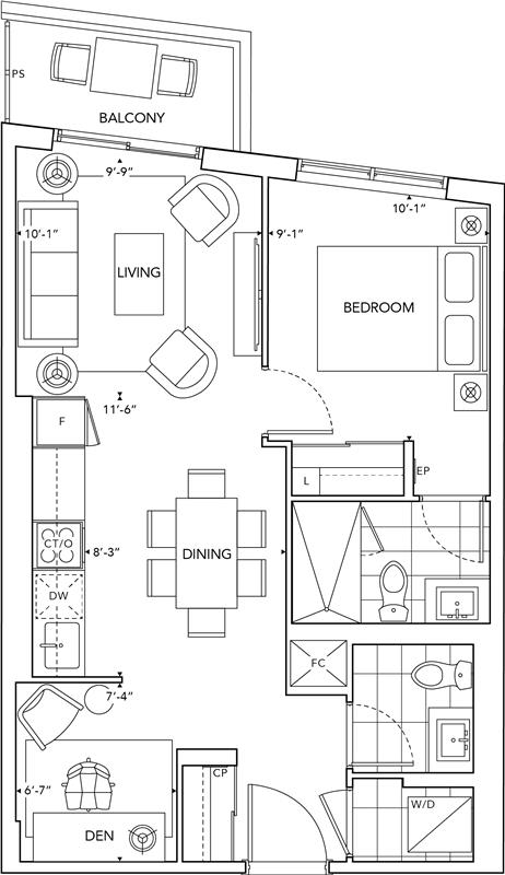 6080 1L+D Floorplan