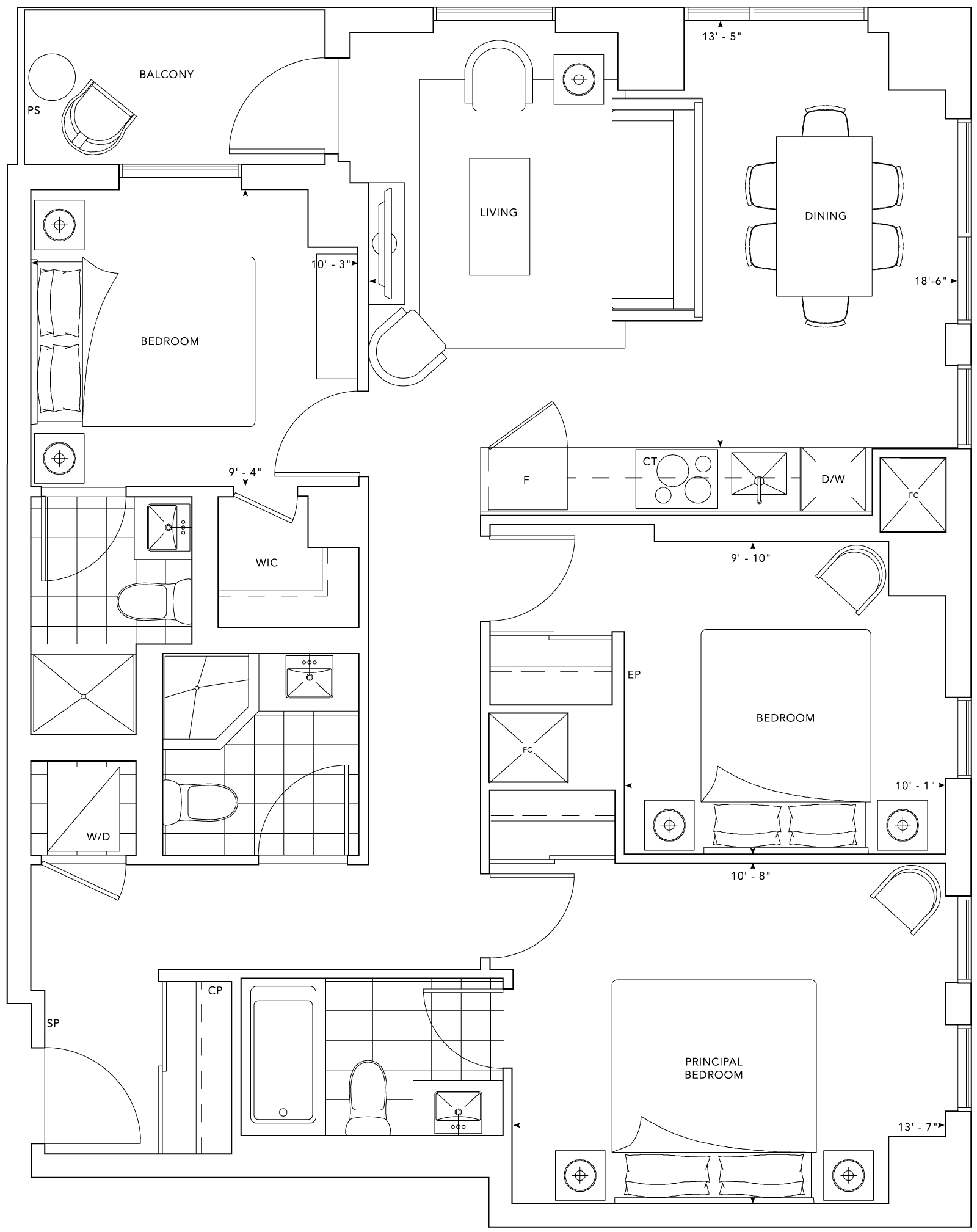 MRKT Condo Suite 3J Floorplan