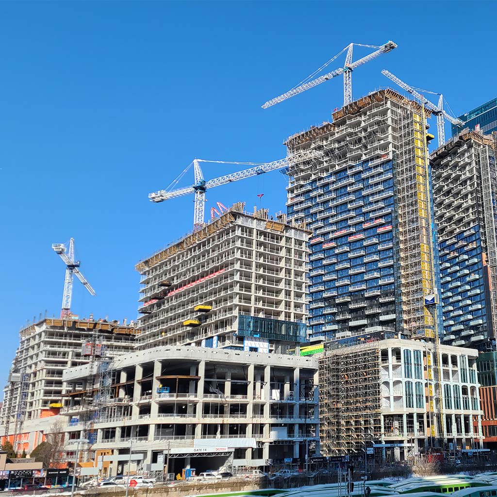 Tridel at The Well Construction Site with Cranes