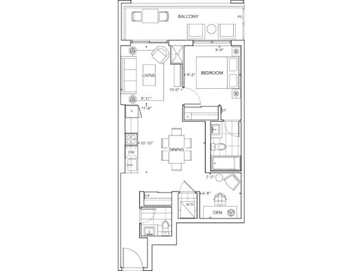 6080 Yonge 1Z+D Floorplan Thumbnail