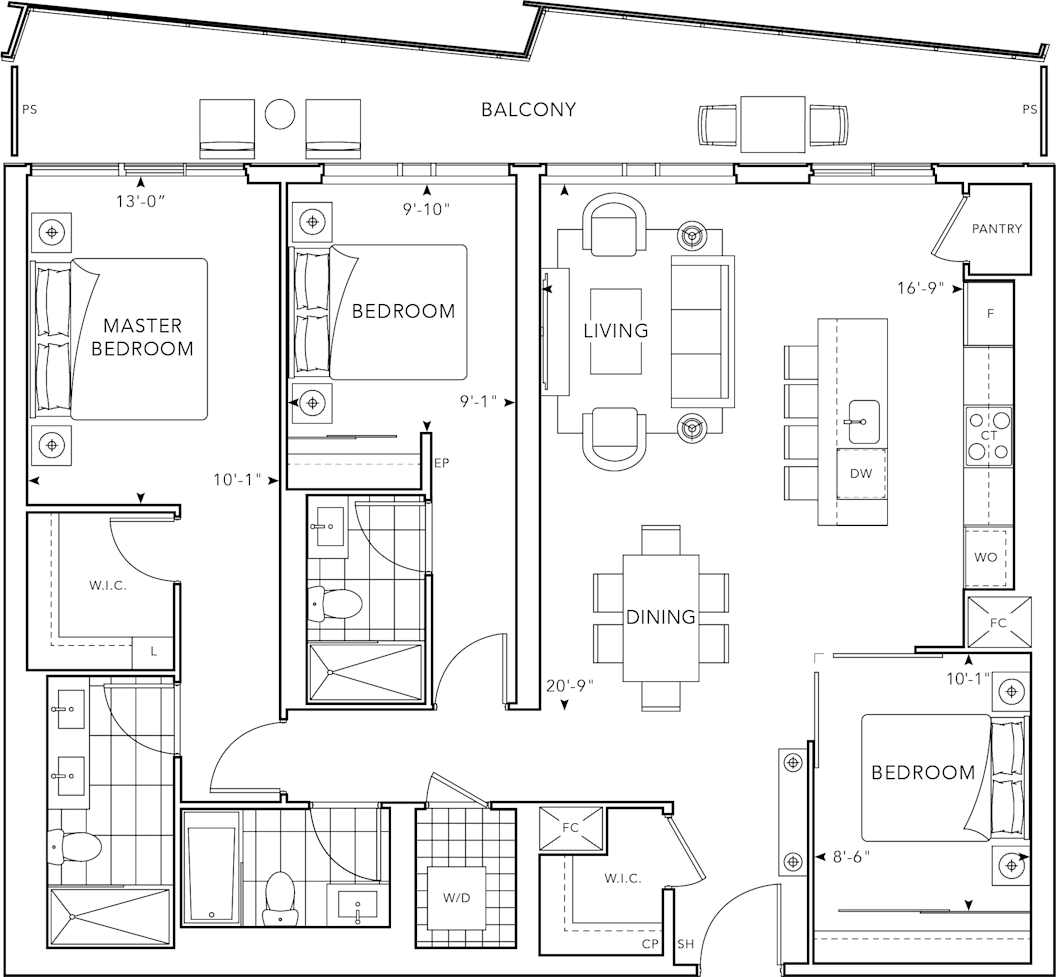 The Well Condo Suite Classic - 3C1 floor plan