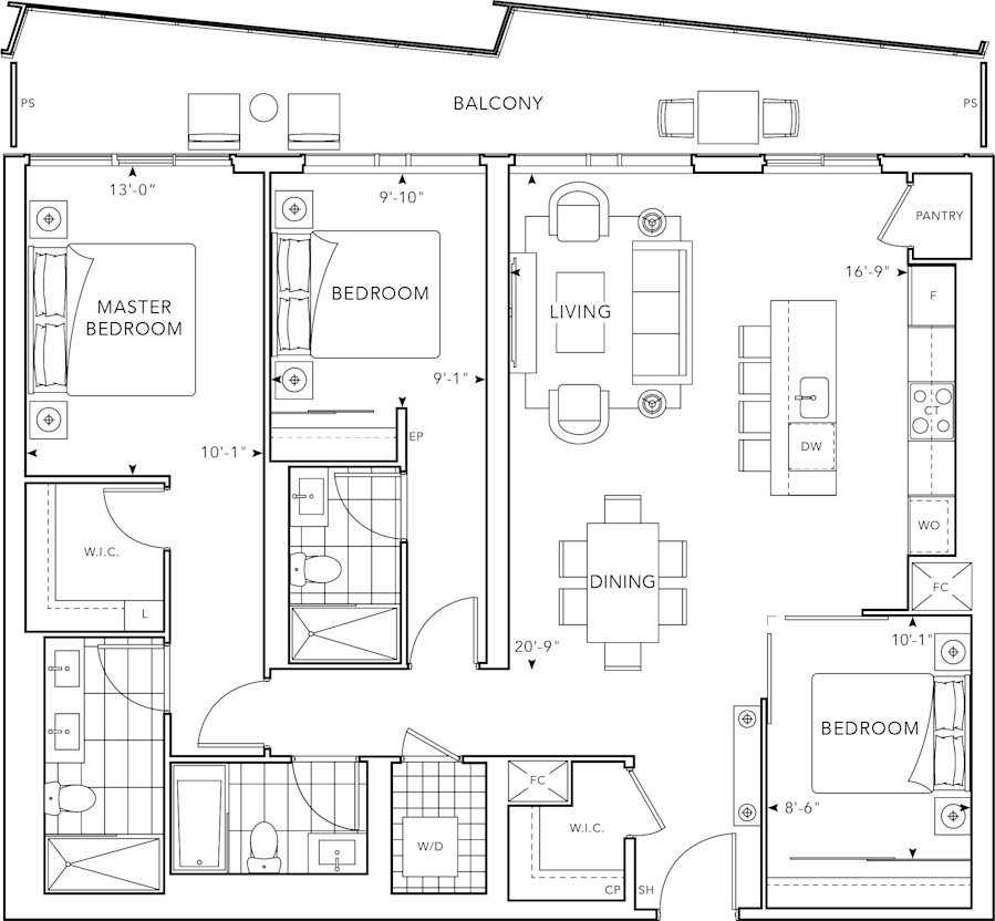 The Well Condo Suite Classic - 3C1 floor plan