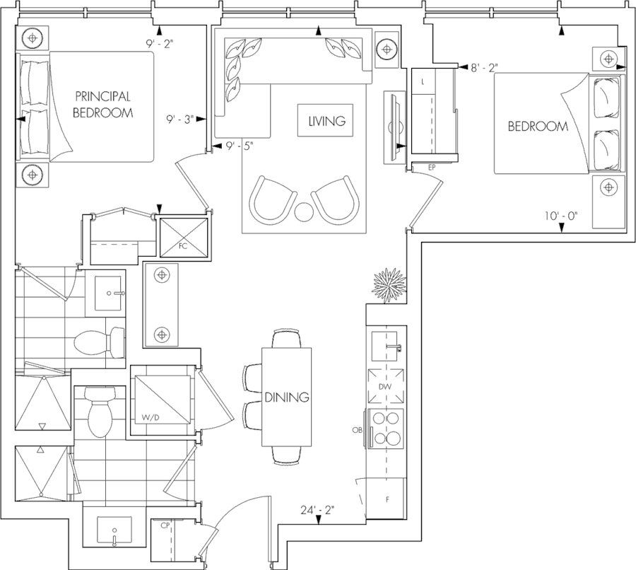 Queen Church 2B Floorplan