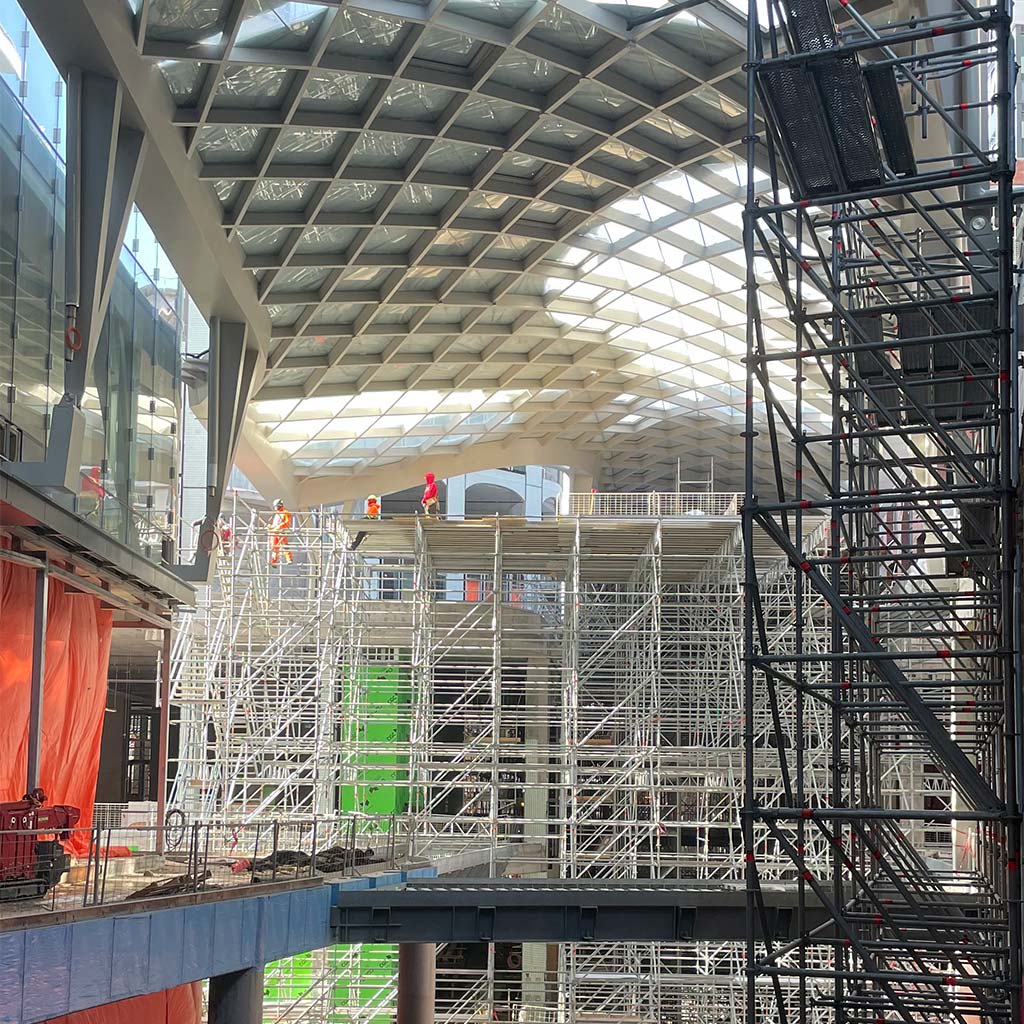 The Well Glass Canopy Construction