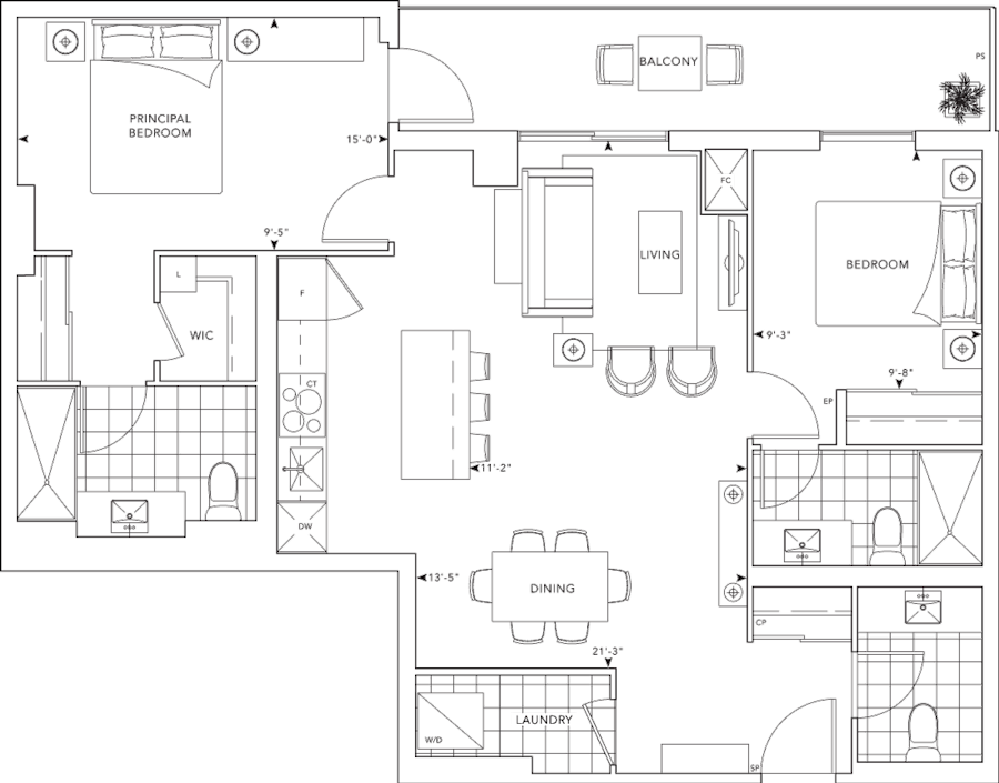 MRKT 2WA Floorplan