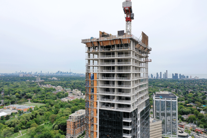 Bloor Promenade Construction Photo : Topped Off at 44 Storeys.