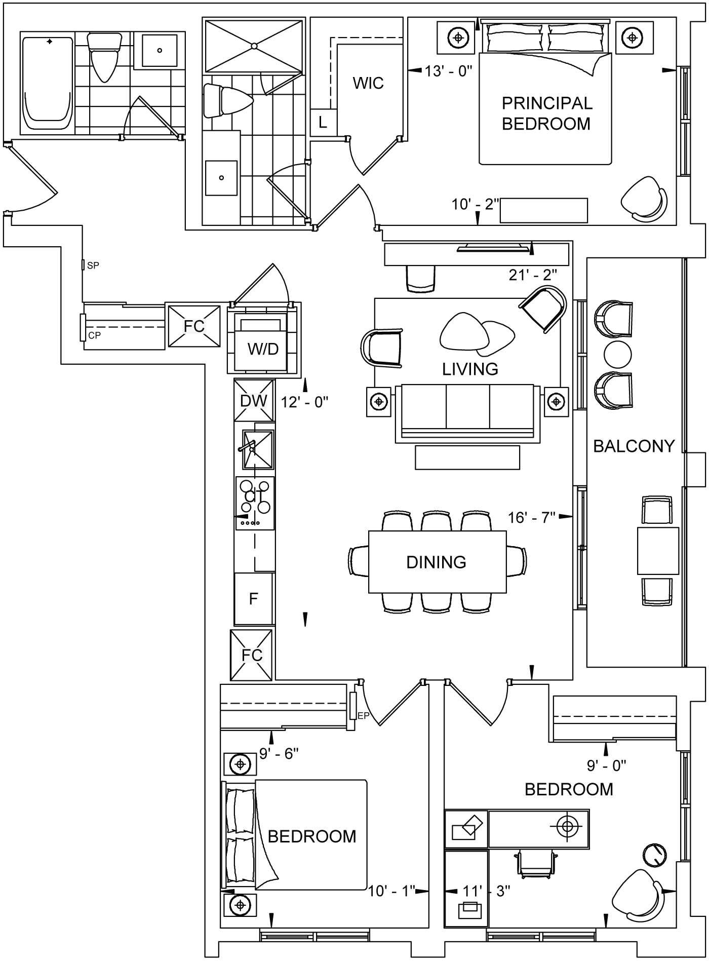 The Dupont Suite 329 Floorplan
